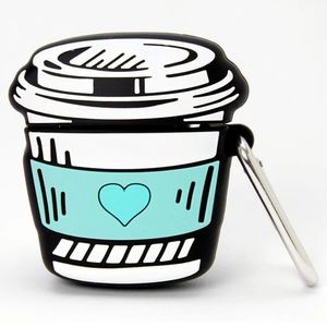 Coffee Silicone Earbud Case Cover Bag Charm AirPods Compatible & Cat Socks BNWT